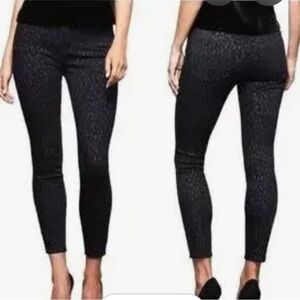 NWT Good American Good Legs cropped black foil leopard print. Size 15/33.